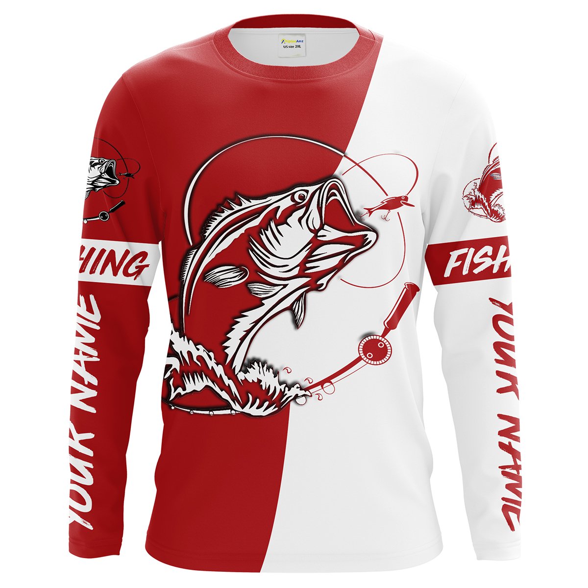 Custom Bass Fishing jerseys, Bass Fishing tatoo Long Sleeve