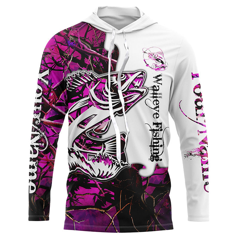 Pink Camo Custom Walleye Long Sleeve Unisex Fishing Shirts, Walleye Wo –  Myfihu
