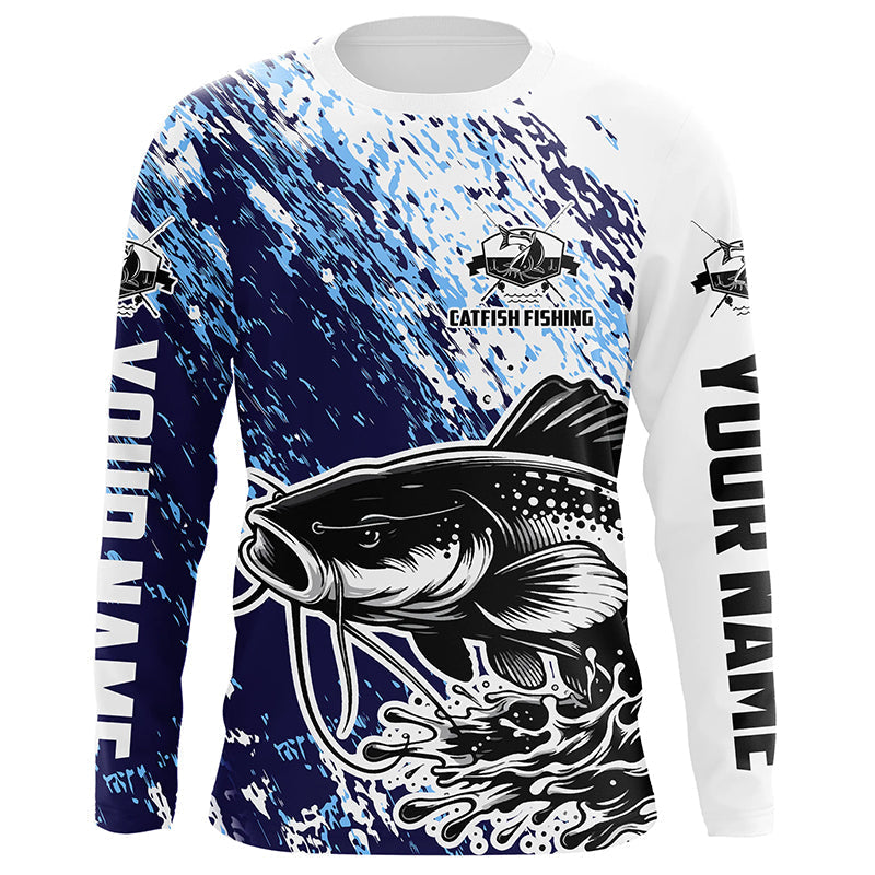Personalized Catfish Long Sleeve Tournament Fishing Shirts