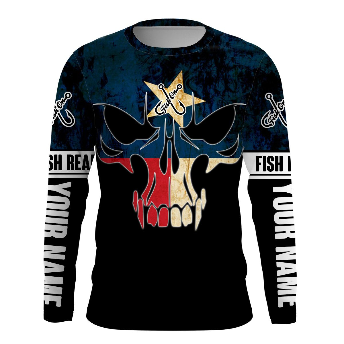 Fishing Fish reaper Custom American Flag Fishing Shirts, USA Long