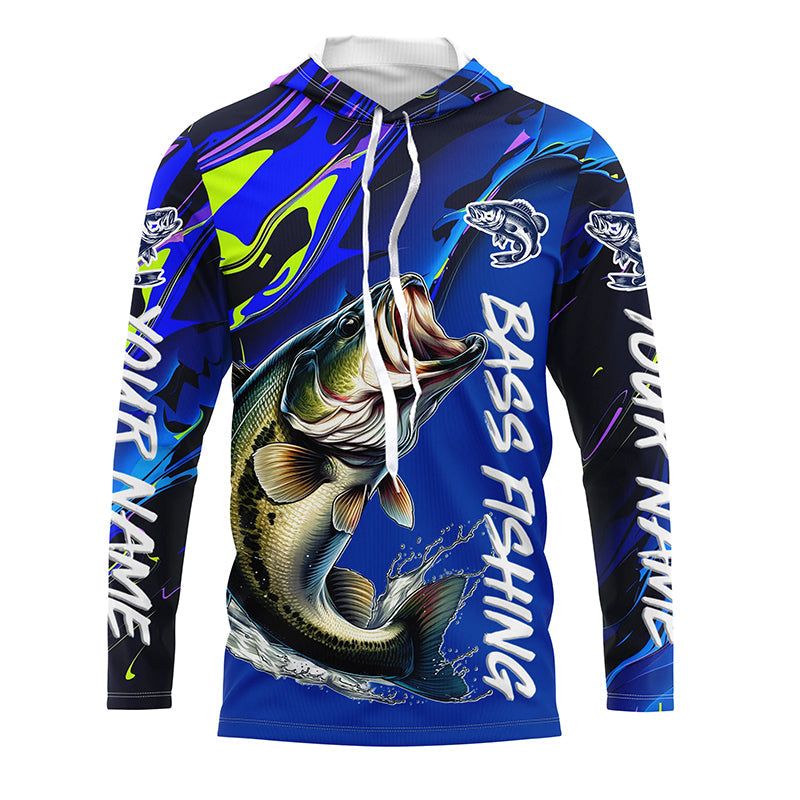 Personalized Largemouth Bass Long Sleeve Tournament Fishing Shirts