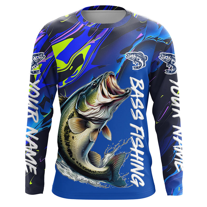 Personalized Largemouth Bass Long Sleeve Tournament Fishing Shirts