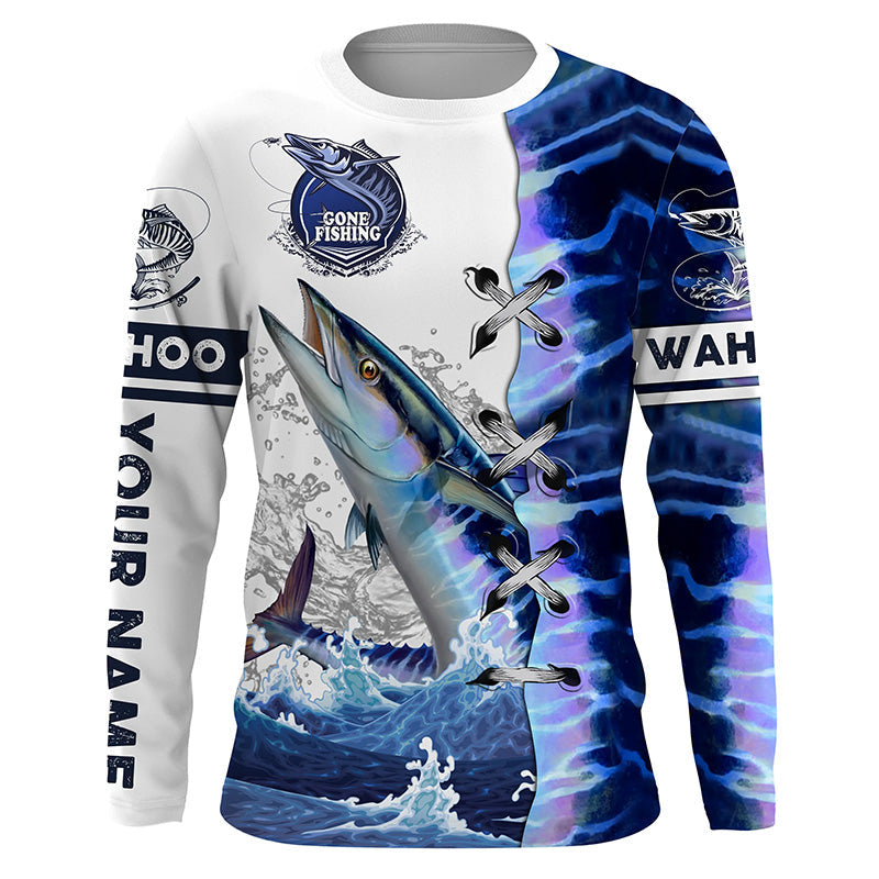 Wahoo fishing scales custom sun protection long sleeve fishing shirts, –  Myfihu