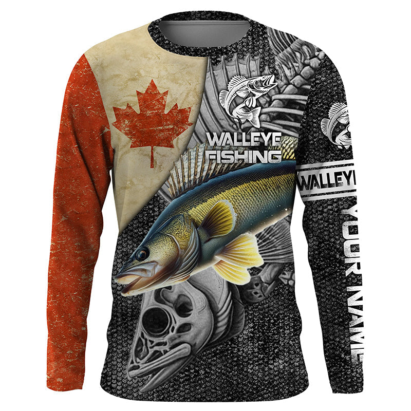 Canada Quebec Flag Walleye Fishing Custom Long Sleeve Fishing Shirts, –  Myfihu