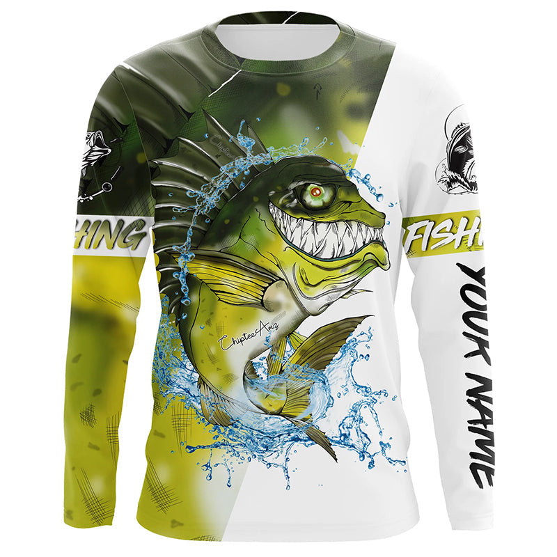 Angry Bass fishing Custom sun protection Long sleeve Fishing Shirts, P –  Myfihu