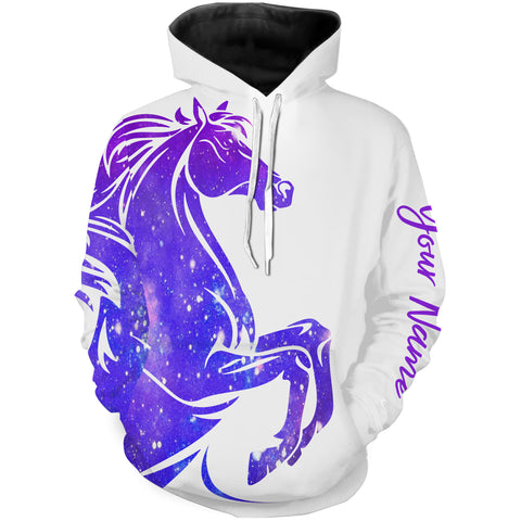 Love Horse Country girls purple galaxy Custom All over print Shirts, personalized horse shirt for girl, gift for horse lovers - NQS2689