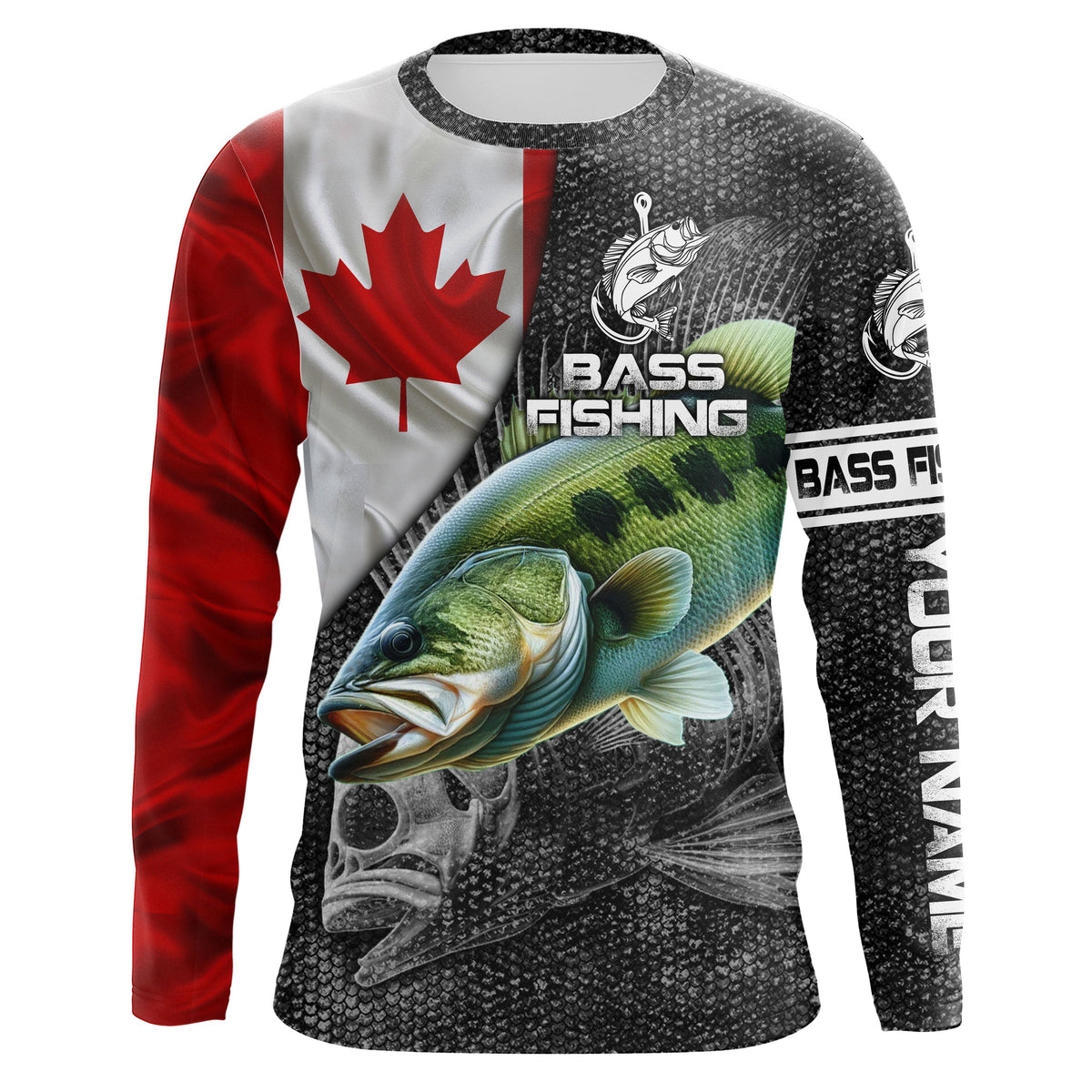 American Flag Bass Fishing Custom long sleeve Fishing Shirts for men, –  Myfihu