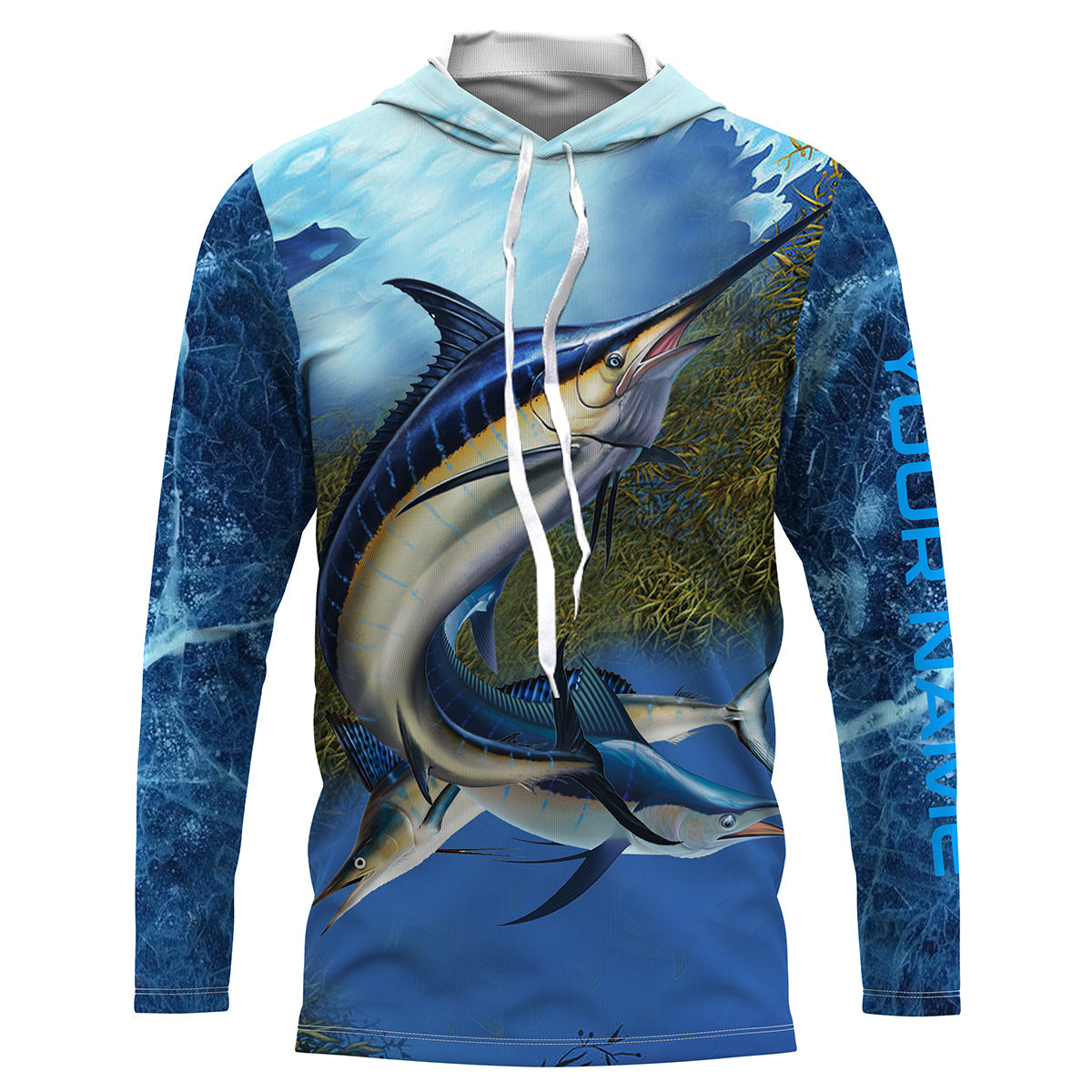 Marlin fishing blue deep sea Custom UPF fishing Shirts jersey