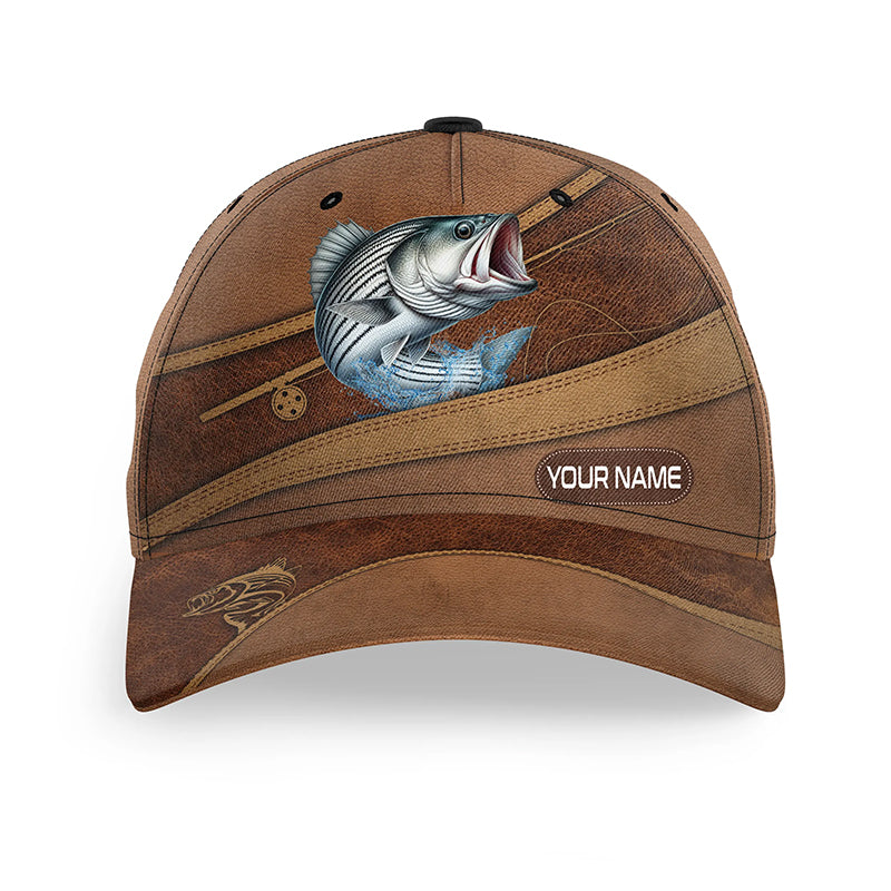Striped bass fishing hats for men, women custom name baseball best