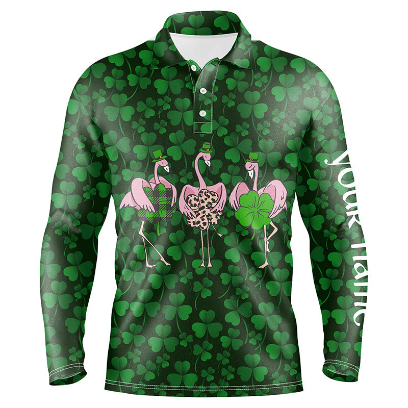 Funny Mens golf polo shirt green clover St Patrick day background cust –  Myfihu