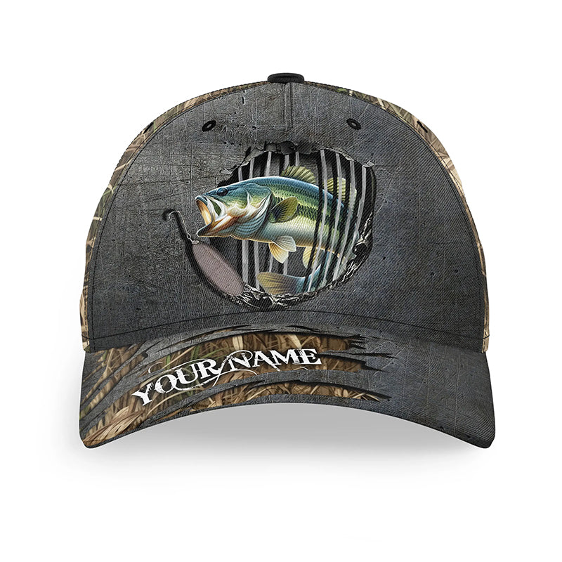 Largemouth bass fishing camo Custom fishing hat Unisex Fishing Basebal –  Myfihu