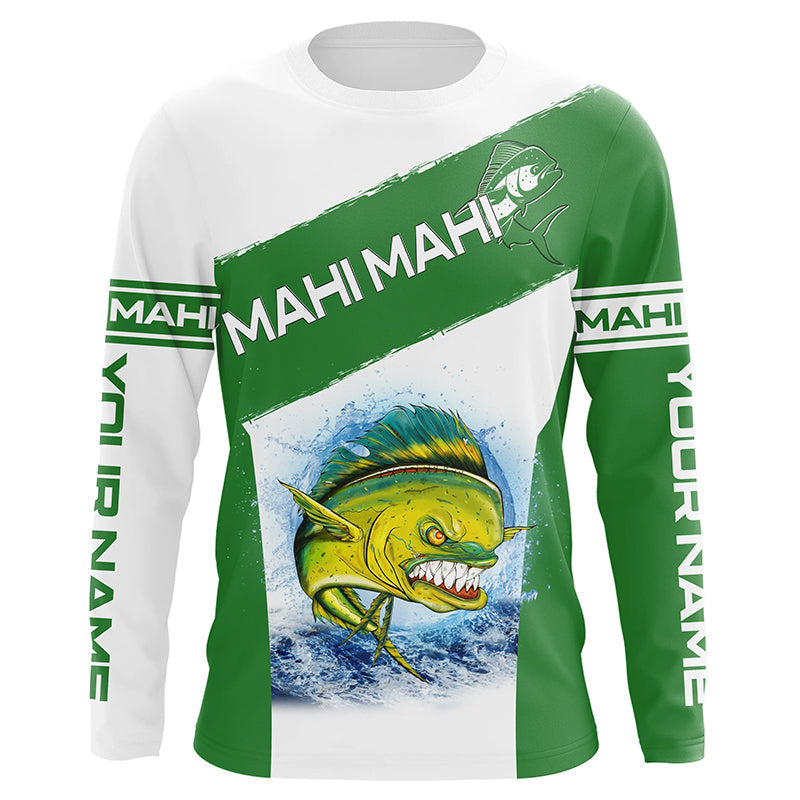 Angry Mahi mahi Fishing green Custom UV protection long sleeve perform –  Myfihu