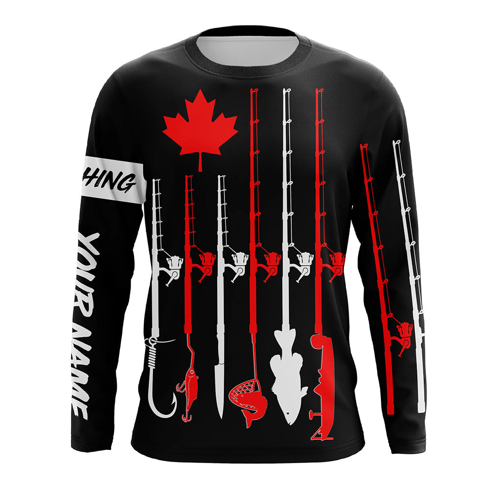 Personalized Canadian flag fishing rod UV protection patriotic fishing –  Myfihu