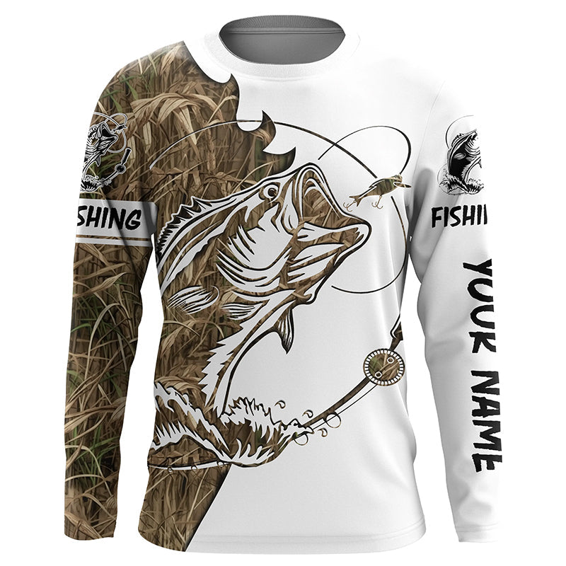 Largemouth Bass fishing tattoo camo fishing team bass shirts for men c –  Myfihu