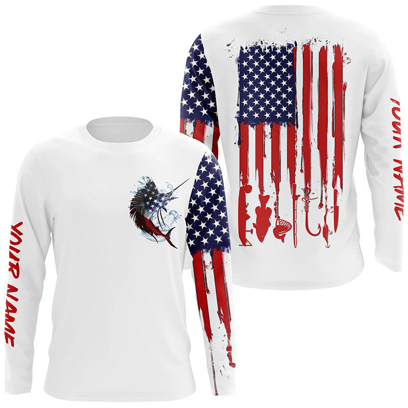 Personalized Fishing Legend Long Sleeve Fishing Shirts, American Flag –  Myfihu