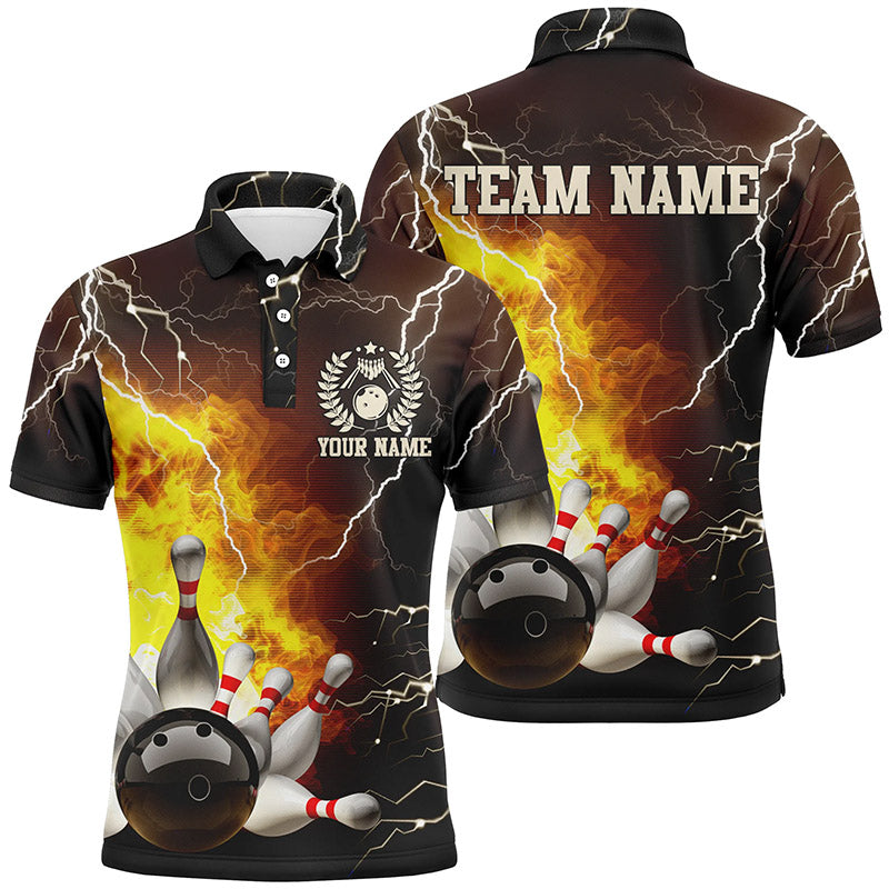 Custom Blue Thunder Lightning Polo Bowling Shirts Strike Bowling Team –  ChipteeAmz