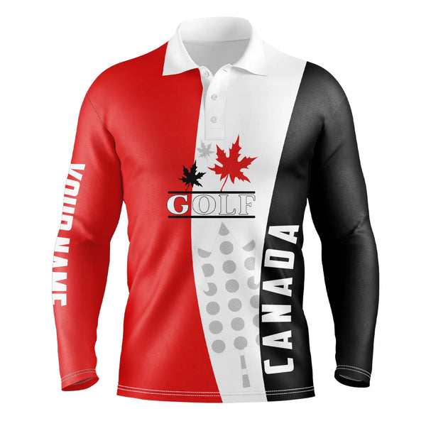 Canadian flag patriotic Mens golf polo shirts custom Canada golf shirts for men, golf outfit men NQS5069
