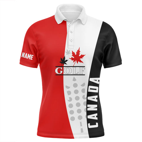 Canadian flag patriotic Mens golf polo shirts custom Canada golf shirts for men, golf outfit men NQS5069