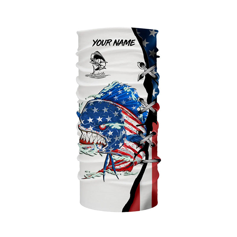 Personalized Mahi Mahi Fishing American Flag Long Sleeve Fishing Shirt –  ChipteeAmz
