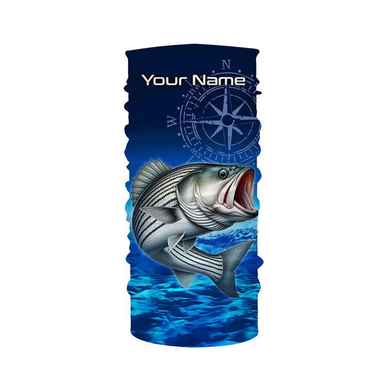 Personalized Striped bass Blue Long Sleeve Performance Fishing
