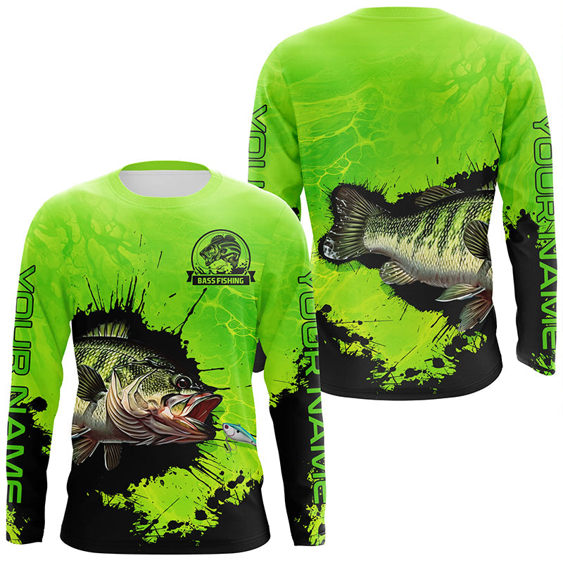 Personalized Bass fishing Performance long sleeve Fishing Shirt, Bass –  Myfihu