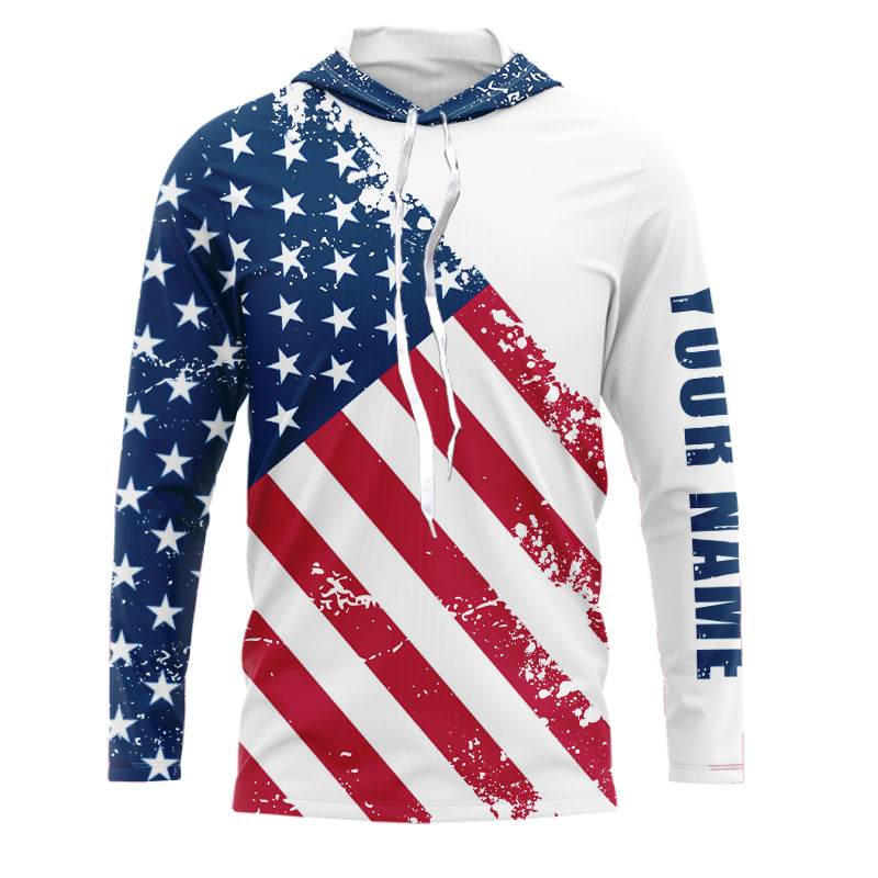 American flag patriotic fishing custom sun protection performance long –  Myfihu