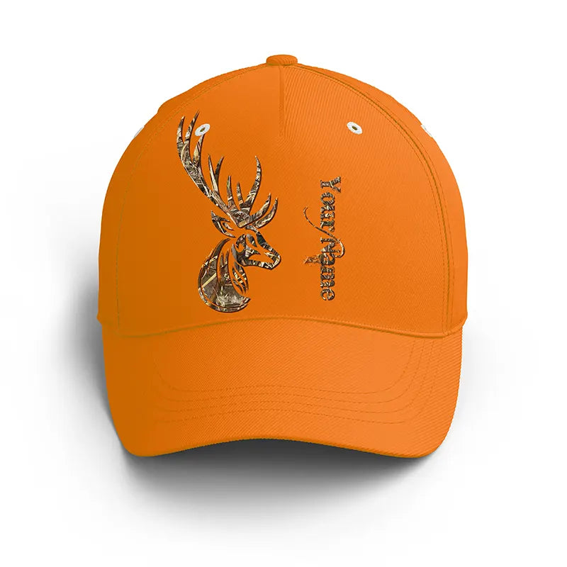  Personlized Us Flag Deer Hunting Baseball Cap, Custom