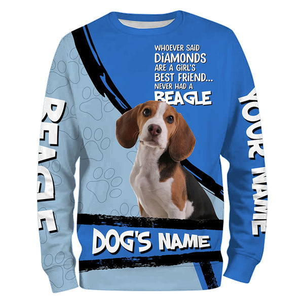 Beagle Dog Custom Name 3D All over printed Shirt, Cute Beagle Funny Dog Saying shirt, dog gift FSD3473