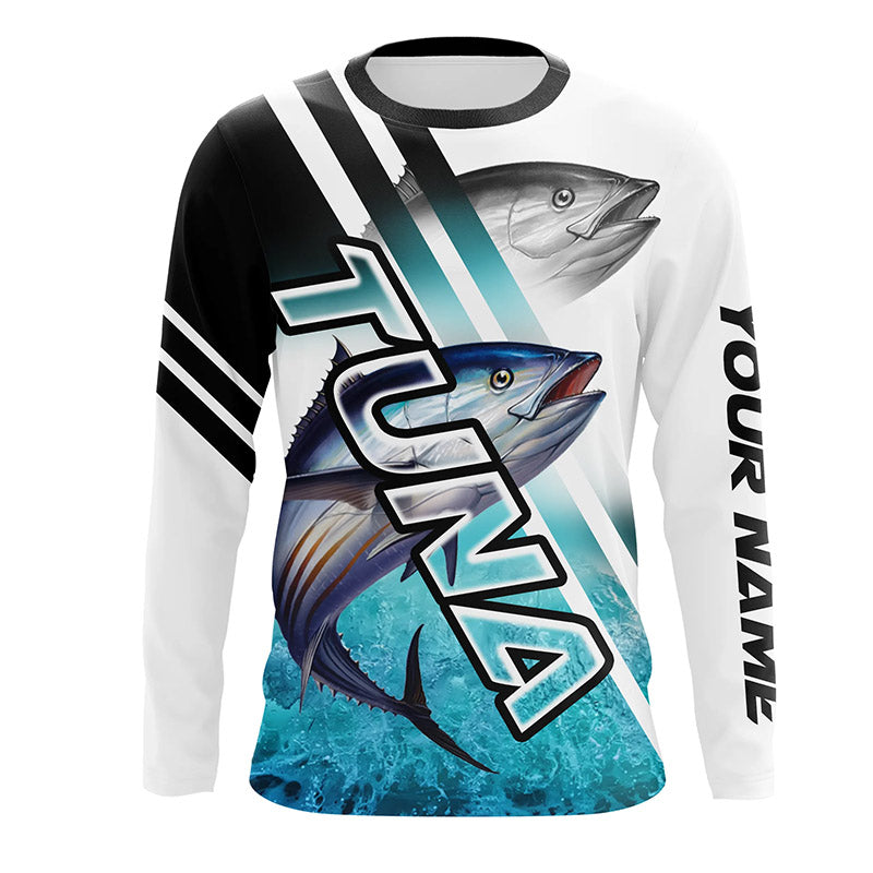 Custom Long Sleeve UPF 30+ Bluefin Tuna Fishing Shirt, Tuna