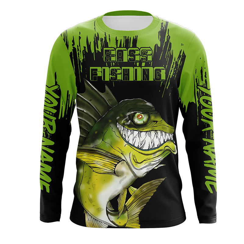 Angry Bass Fishing Custom Long sleeve Fishing Shirts, Bass fish reaper –  FishingAmz