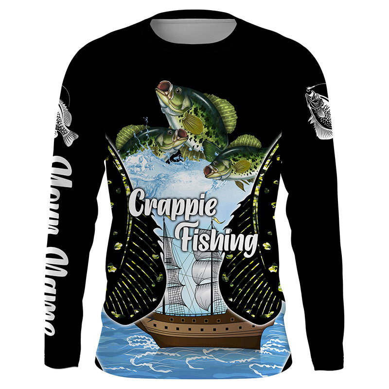 Crappie Fishing Custom Long Sleeve performance Fishing Shirts