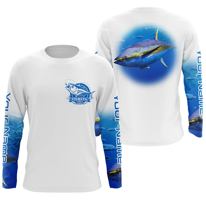 Yellowfin Tuna Long Sleeve Fishing Shirt for Men, UPF Performance Clot –  Myfihu