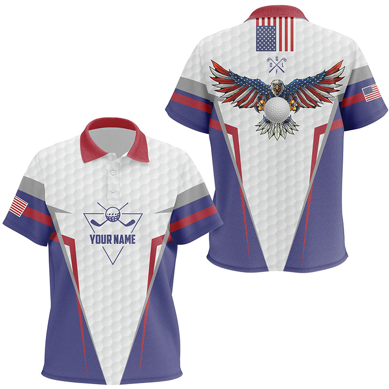 American Flag Unisex Golf Polo Shirt Custom Us Eagle Golf Shirts For K