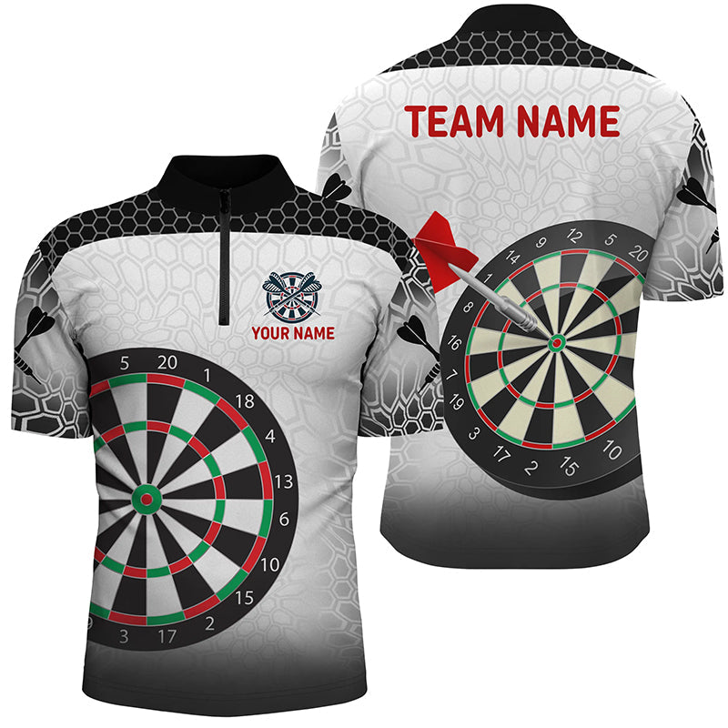 Personalized Dartboard Dart Quarter-Zip Shirts For Men, Dart Apparel Custom Mens Dart Team Jerseys VHM1092