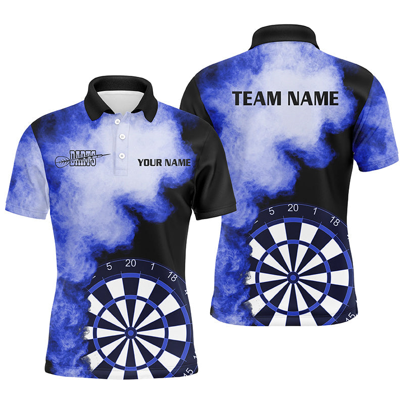 Personalized Blue Flame Mens Darts Polo Shirts Custom Dart Jerseys For Men Dart Team Shirts VHM1116