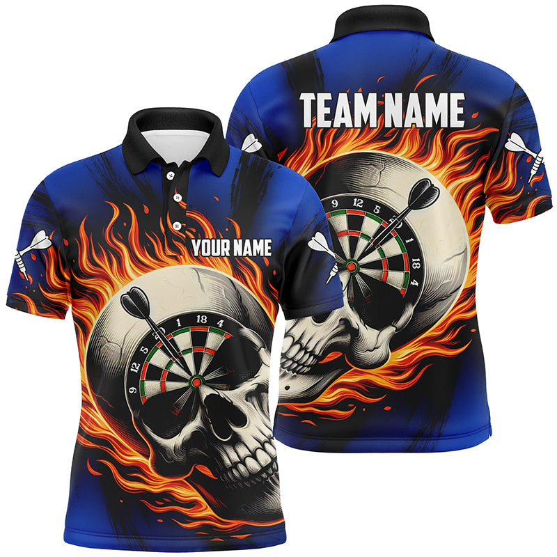 Flaming Dart Skull Darts Polo Shirts For Men Customized Darts Shirts F Myfihu 3085