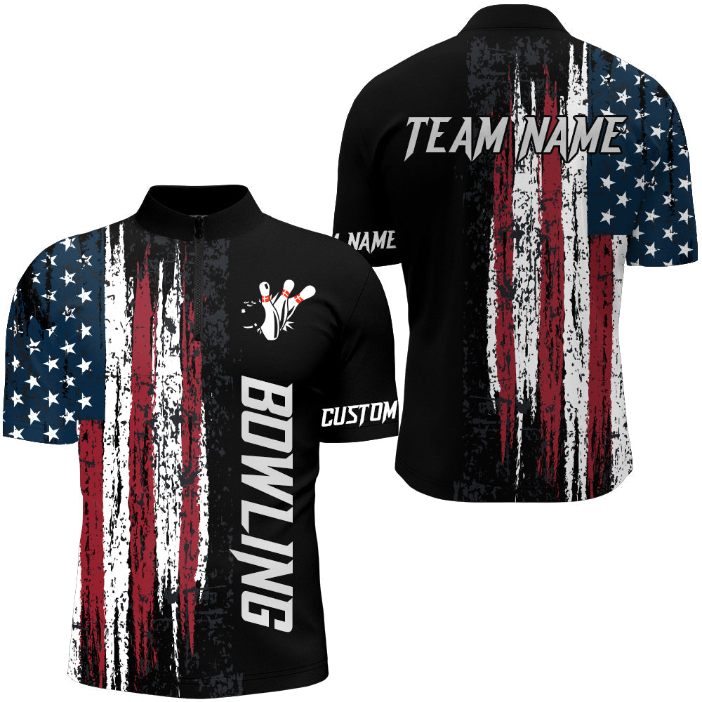 American Flag Bowling Shirt For Men Custom Bowling Jersey For Team Pat Myfihu 7951