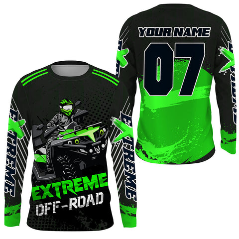 ATV Motocross Jersey Men Youth UPF30+ Custom Quad Bike Shirt Boys Extreme Green Off-Road Jersey PDT559