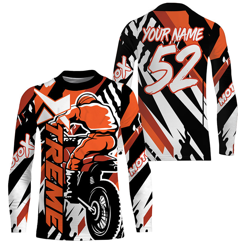  Kid Motocross Jersey Personalized UPF 30+, Dirt Bike Motorcycle  Off-Road Racing Youth Long Sleeves| NMS365 : Automotive