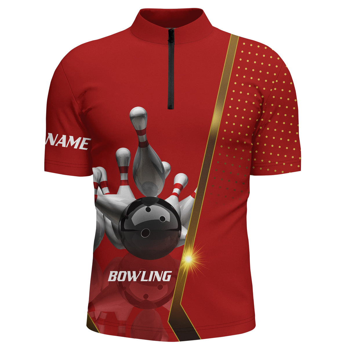 Personalized Men Bowling Quarter-Zip Shirt Custom Team bowling Jersey | Multi color NQS5947