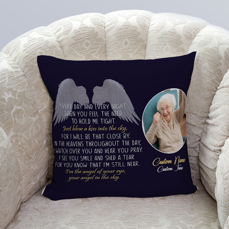 Custom Memorial Pillow for Loss of Loved One Your Angel In The