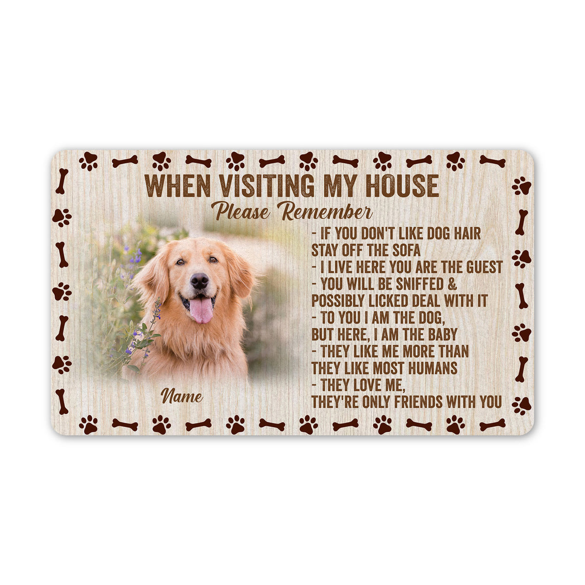 Personalized Dog Welcome Mat Welcome Sunflower Dog Doormat Custom Gif –  Myfihu