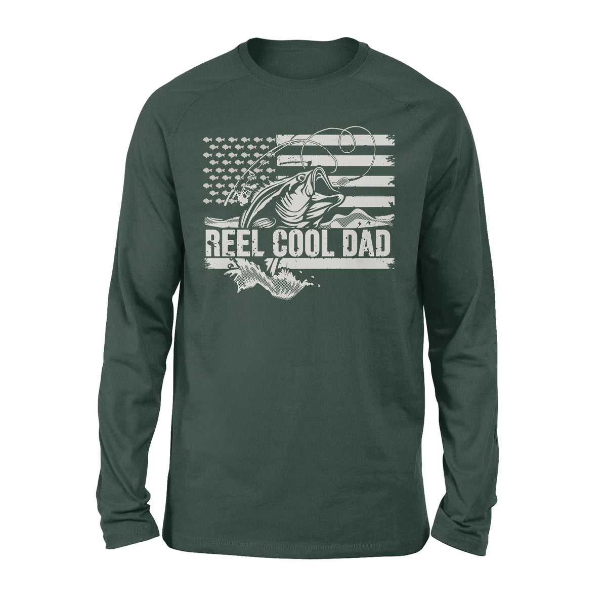 Reel Cool Dad American flag 4th July shirt, Perfect Father's Day Gifts for Fisherman D01 NQS1213 - Standard Long Sleeve