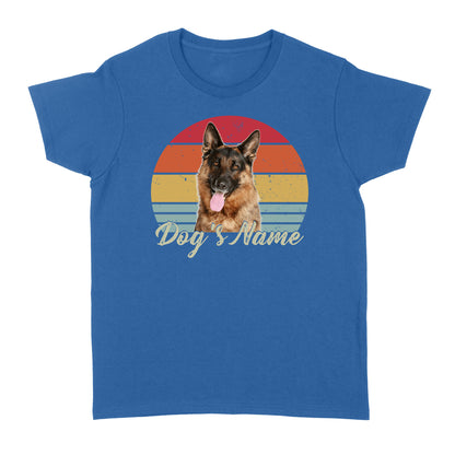 Personalized Dog Shirt with Vintage Portrait - Customize Your Dog Photo/Name Shirt in Retro Style Women's T-shirt