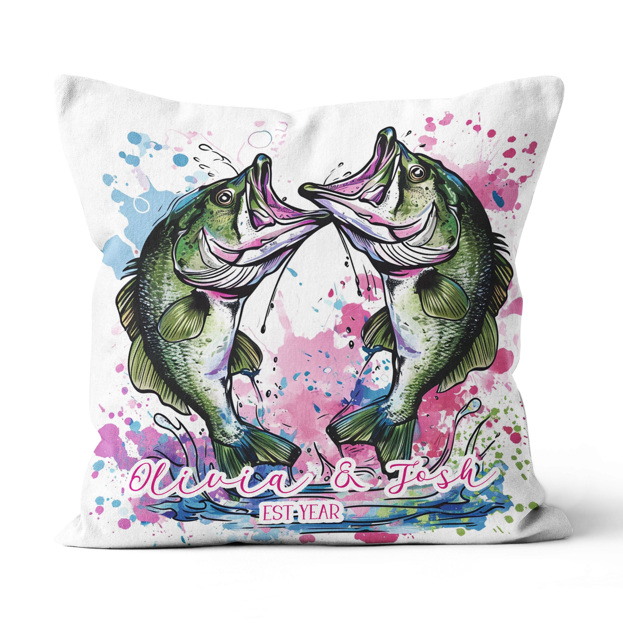 Custom Bass Fishing Couple Pillow Valentine'S Day Gifts For Wife And H –  Myfihu