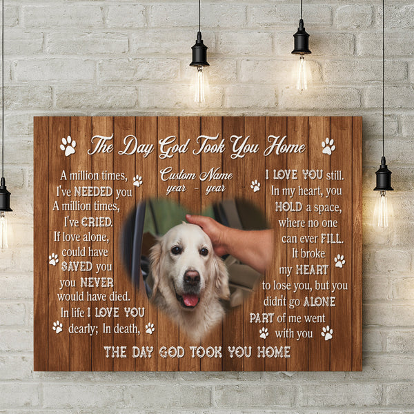 Dog Memorial Personalized Canvas Sympathy Gifts| Memorial Gifts For Loss of Dog Pet| Loss Dog Sympathy Gifts NXM381