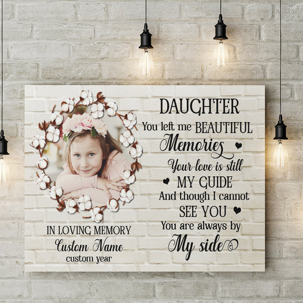 Daughter Memorial Canvas Gift Personalized, Bereavement Gift for Loss of Daughter In Loving Memory NXM426