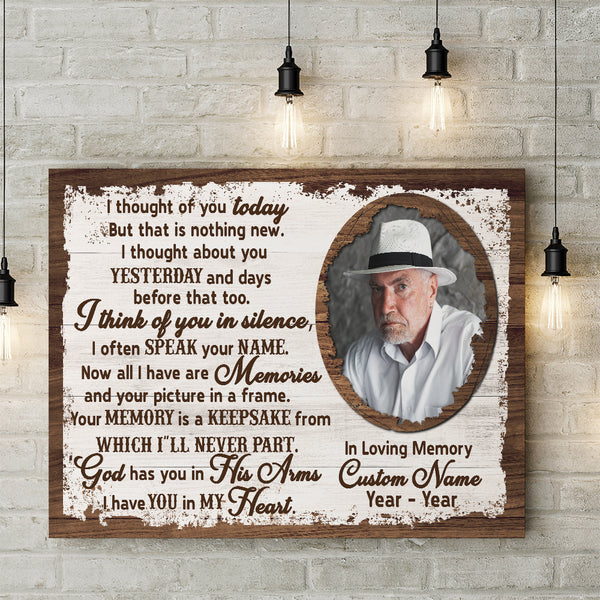 I Thought Of You Memorial Canvas Gifts For Loss of Dad Mom| Remembrance Gift Loss Loved One NXM164