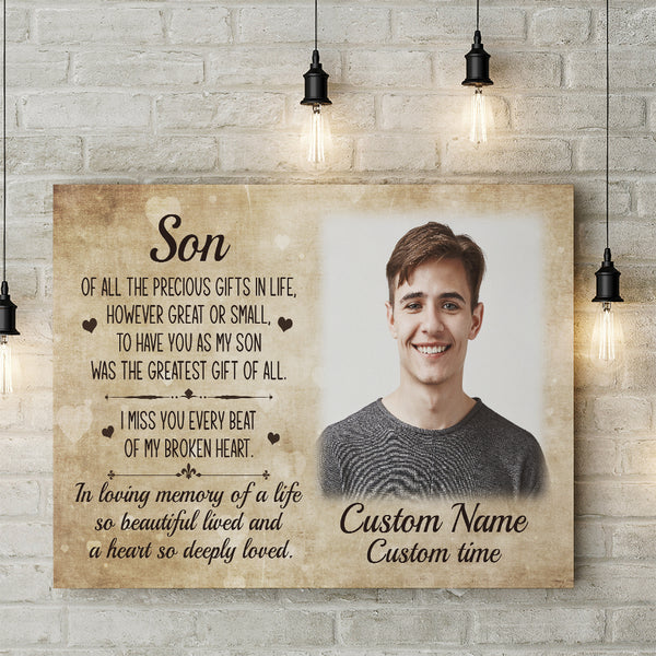 Memorial Gifts For Loss Of Son| Sympathy Gifts For Loss Of Son In Heaven| Son Memorial NXM197