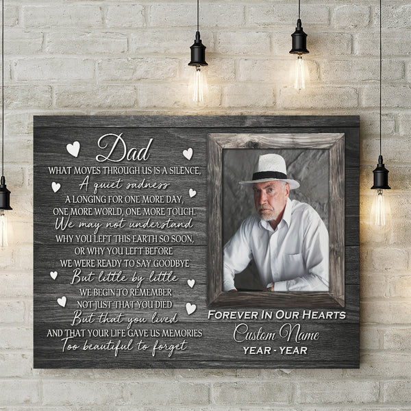 Dad Memorial Personalized Canvas - Sympathy Gift for Loss Of Father Loss Of Dad NXM274